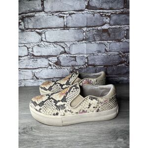 Ash Jungle Sunflower Ivory Black Leather Snake Print Slip On Shoes Women Sz 38EU